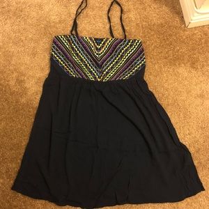 Tribal Print and Navy Blue Summer Dress